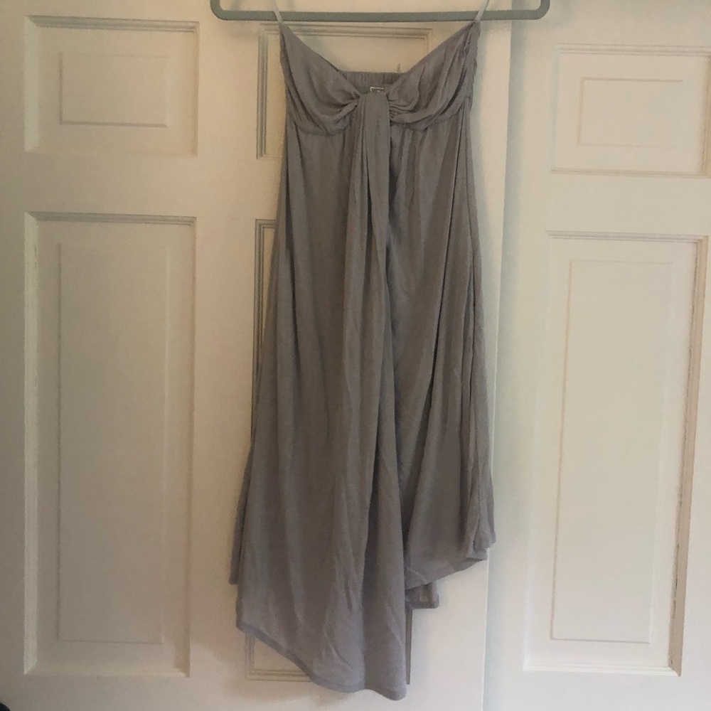RARE Free People Strapless Dove Grey Dress
